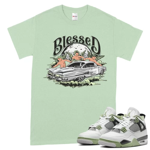 TeeVivo T-Shirt Match Air Jordan 4 Retro Seafoam Blessed – Air Jordan 4 Shirt, AJ4 Shirt