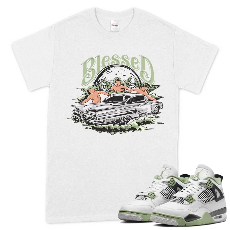 TeeVivo T-Shirt Match Air Jordan 4 Retro Seafoam Blessed – Air Jordan 4 Shirt, AJ4 Shirt
