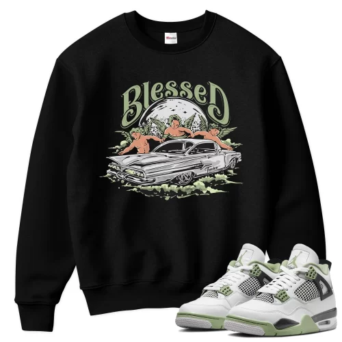 TeeVivo Sweatshirt Match Air Jordan 4 Retro Seafoam Blessed – Air Jordan 4 Sweatshirt, AJ4 Sweatshirt
