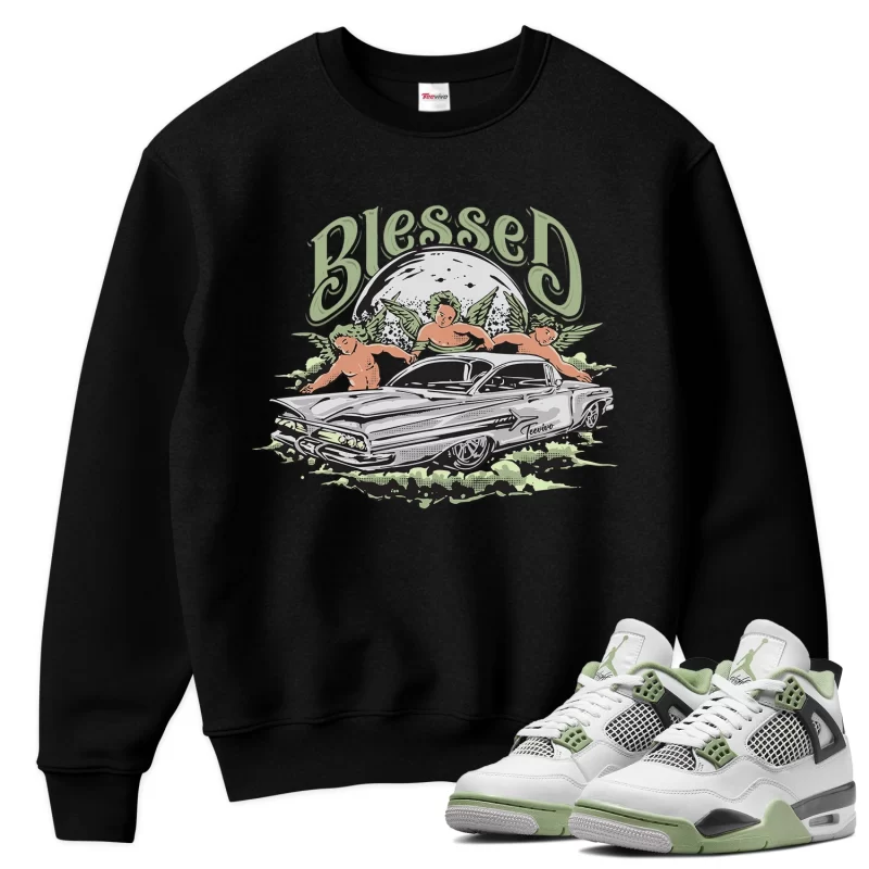 TeeVivo Sweatshirt Match Air Jordan 4 Retro Seafoam Blessed – Air Jordan 4 Sweatshirt, AJ4 Sweatshirt