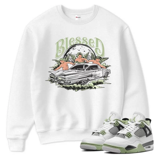 TeeVivo Sweatshirt Match Air Jordan 4 Retro Seafoam Blessed – Air Jordan 4 Sweatshirt, AJ4 Sweatshirt