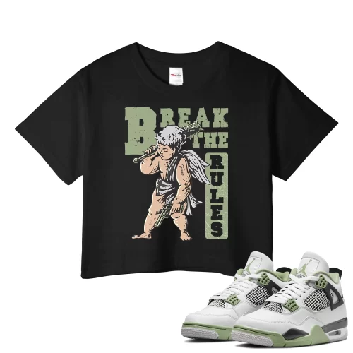 TeeVivo Crop Top Match Air Jordan 4 Retro Seafoam Break the rules – Air Jordan 4 Crop Top, AJ4 Crop Top