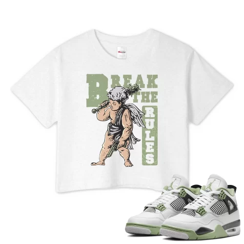 TeeVivo Crop Top Match Air Jordan 4 Retro Seafoam Break the rules – Air Jordan 4 Crop Top, AJ4 Crop Top