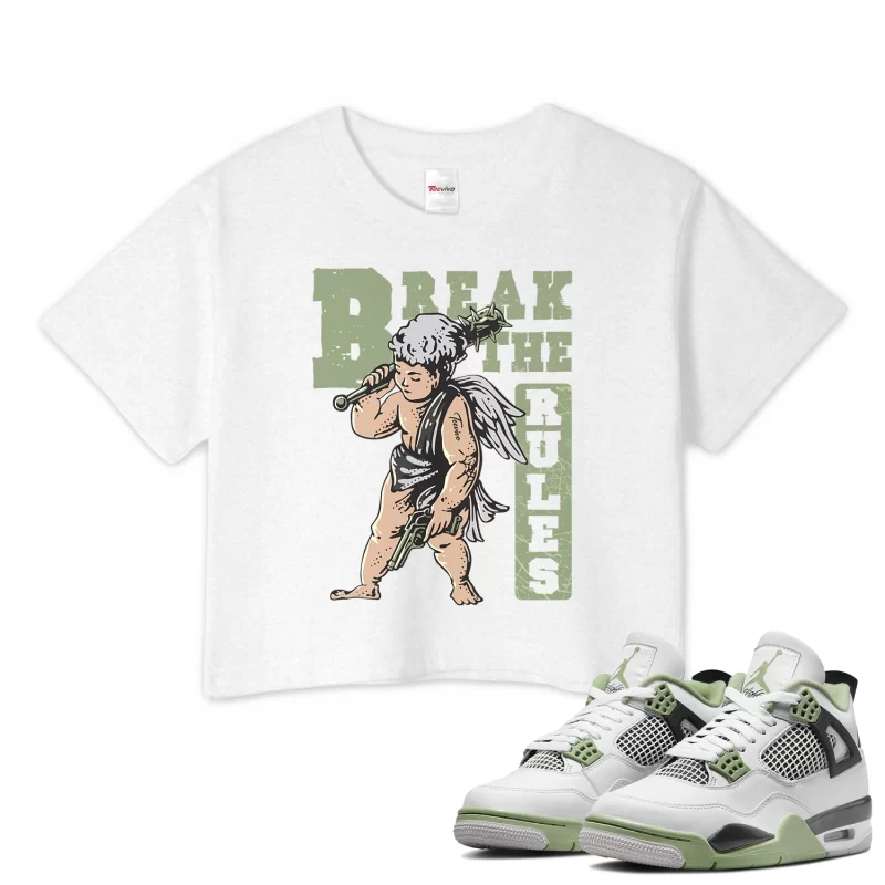 TeeVivo Crop Top Match Air Jordan 4 Retro Seafoam Break the rules – Air Jordan 4 Crop Top, AJ4 Crop Top
