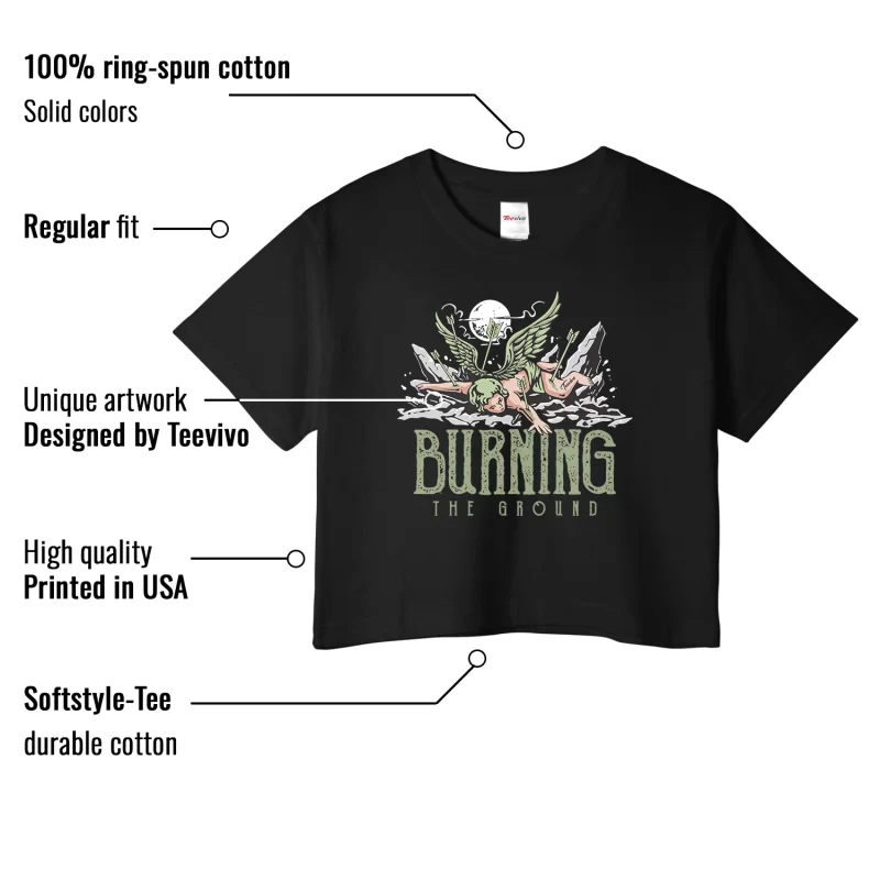 TeeVivo Crop Top Match Air Jordan 4 Retro Seafoam Burning the ground – Air Jordan 4 Crop Top, AJ4 Crop Top