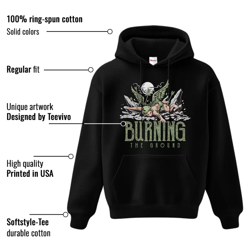 TeeVivo Hoodie Match Air Jordan 4 Retro Seafoam Burning the ground – Air Jordan 4 Hoodie, AJ4 Hoodie