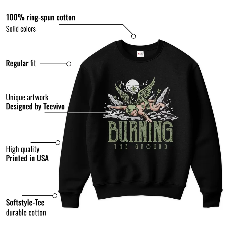 TeeVivo Sweatshirt Match Air Jordan 4 Retro Seafoam Burning the ground – Air Jordan 4 Sweatshirt, AJ4 Sweatshirt