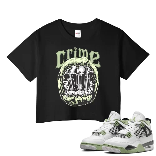 TeeVivo Crop Top Match Air Jordan 4 Retro Seafoam Crime – Air Jordan 4 Crop Top, AJ4 Crop Top