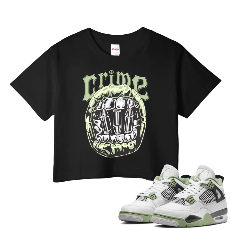 TeeVivo Crop Top Match Air Jordan 4 Retro Seafoam Crime – Air Jordan 4 Crop Top, AJ4 Crop Top