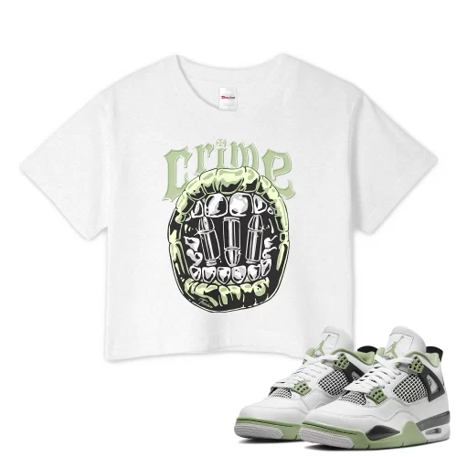 TeeVivo Crop Top Match Air Jordan 4 Retro Seafoam Crime – Air Jordan 4 Crop Top, AJ4 Crop Top