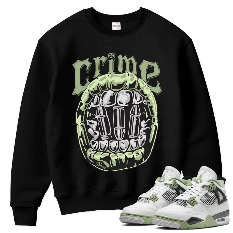 TeeVivo Sweatshirt Match Air Jordan 4 Retro Seafoam Crime – Air Jordan 4 Sweatshirt, AJ4 Sweatshirt