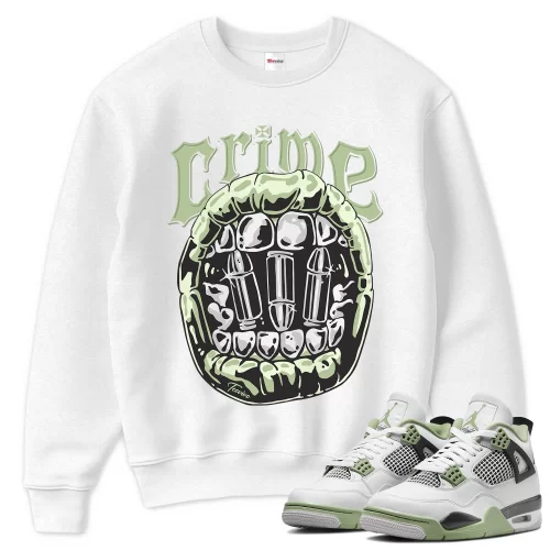 TeeVivo Sweatshirt Match Air Jordan 4 Retro Seafoam Crime – Air Jordan 4 Sweatshirt, AJ4 Sweatshirt