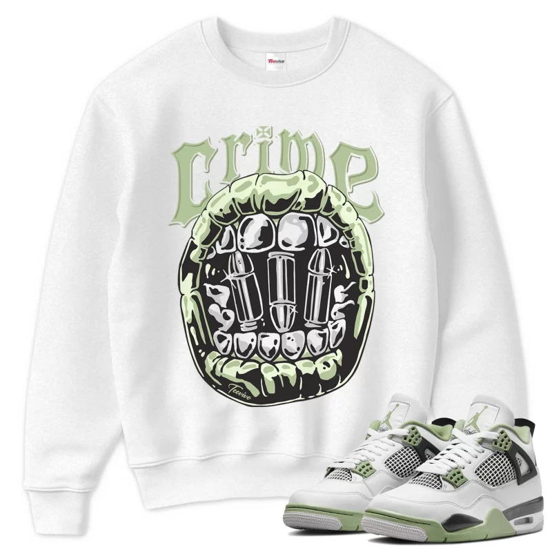 TeeVivo Sweatshirt Match Air Jordan 4 Retro Seafoam Crime – Air Jordan 4 Sweatshirt, AJ4 Sweatshirt