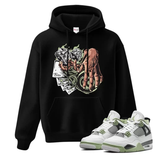 TeeVivo Hoodie Match Air Jordan 4 Retro Seafoam Gambling – Air Jordan 4 Hoodie, AJ4 Hoodie