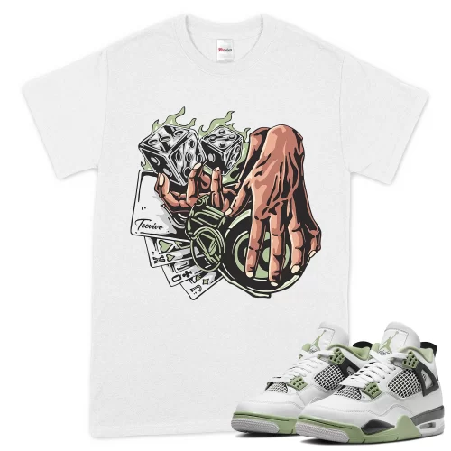TeeVivo T-Shirt Match Air Jordan 4 Retro Seafoam Gambling – Air Jordan 4 Shirt, AJ4 Shirt