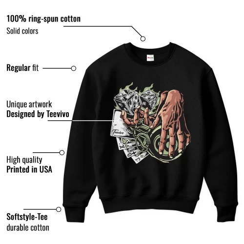 TeeVivo Sweatshirt Match Air Jordan 4 Retro Seafoam Gambling – Air Jordan 4 Sweatshirt, AJ4 Sweatshirt