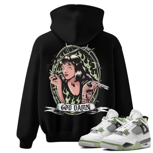 TeeVivo Hoodie Match Air Jordan 4 Retro Seafoam God Daaamn – Air Jordan 4 Hoodie, AJ4 Hoodie