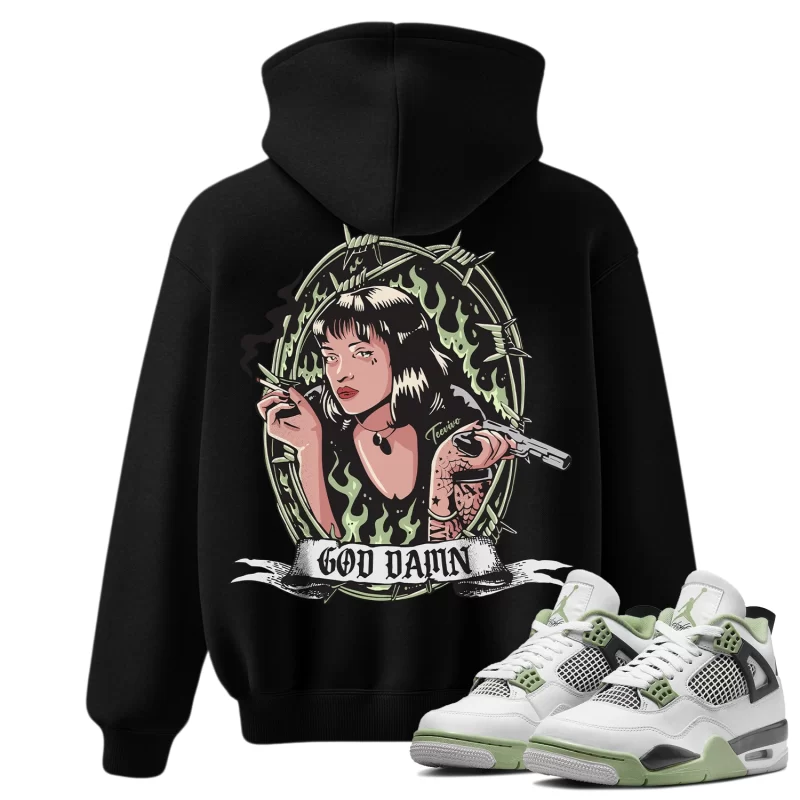 TeeVivo Hoodie Match Air Jordan 4 Retro Seafoam God Daaamn – Air Jordan 4 Hoodie, AJ4 Hoodie