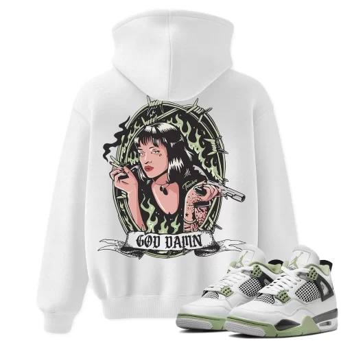 TeeVivo Hoodie Match Air Jordan 4 Retro Seafoam God Daaamn – Air Jordan 4 Hoodie, AJ4 Hoodie