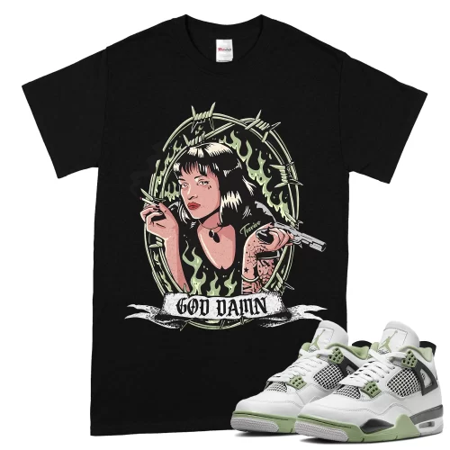 TeeVivo T-Shirt Match Air Jordan 4 Retro Seafoam God Daaamn – Air Jordan 4 Shirt, AJ4 Shirt