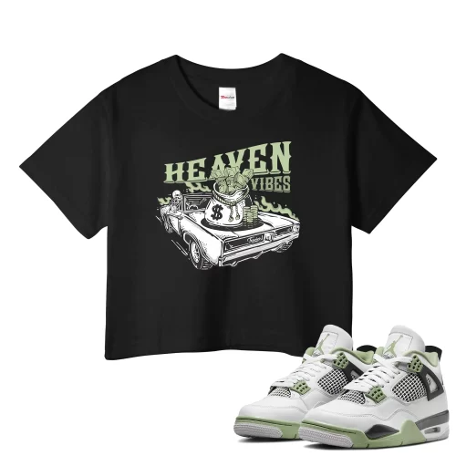 TeeVivo Crop Top Match Air Jordan 4 Retro Seafoam Heaven vibes – Air Jordan 4 Crop Top, AJ4 Crop Top