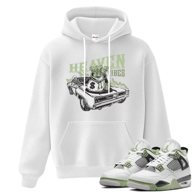 TeeVivo Hoodie Match Air Jordan 4 Retro Seafoam Heaven vibes – Air Jordan 4 Hoodie, AJ4 Hoodie