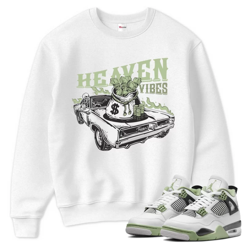 TeeVivo Sweatshirt Match Air Jordan 4 Retro Seafoam Heaven vibes – Air Jordan 4 Sweatshirt, AJ4 Sweatshirt