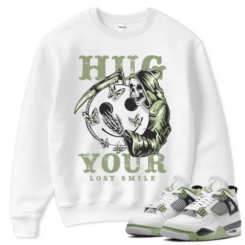 TeeVivo Sweatshirt Match Air Jordan 4 Retro Seafoam Hug your lost smile – Air Jordan 4 Sweatshirt, AJ4 Sweatshirt