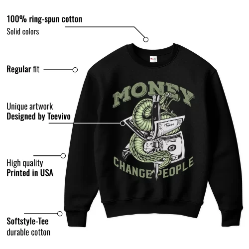 TeeVivo Sweatshirt Match Air Jordan 4 Retro Seafoam Money change people – Air Jordan 4 Sweatshirt, AJ4 Sweatshirt