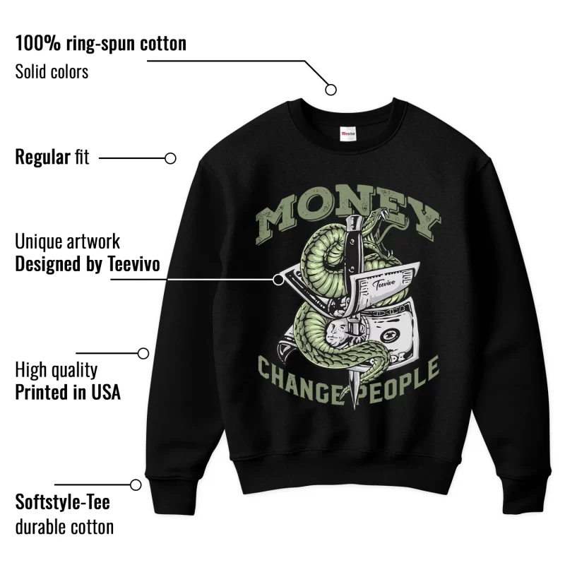 TeeVivo Sweatshirt Match Air Jordan 4 Retro Seafoam Money change people – Air Jordan 4 Sweatshirt, AJ4 Sweatshirt