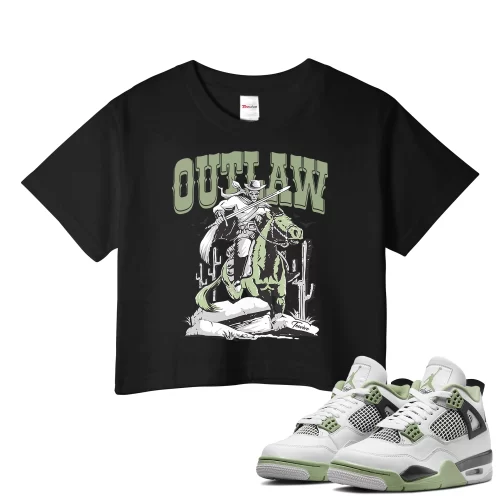 TeeVivo Crop Top Match Air Jordan 4 Retro Seafoam Outlaw – Air Jordan 4 Crop Top, AJ4 Crop Top