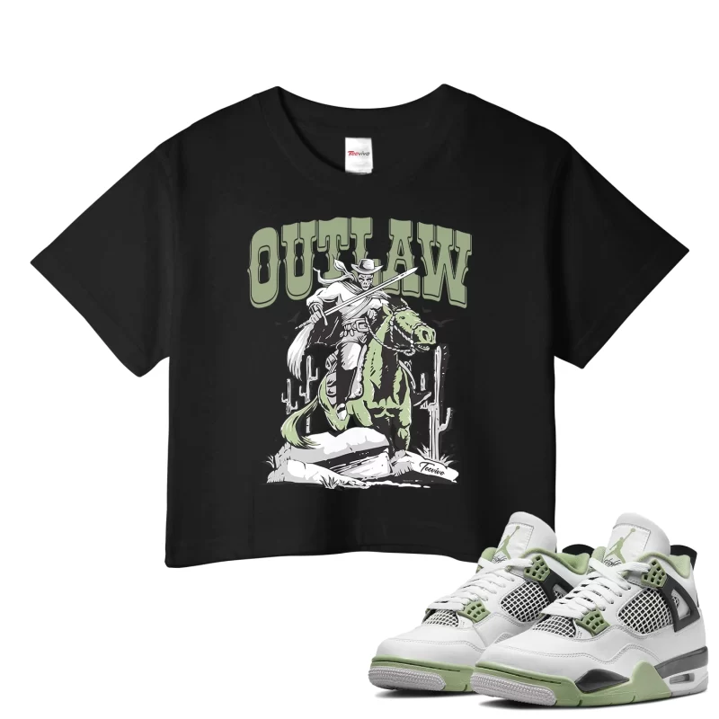TeeVivo Crop Top Match Air Jordan 4 Retro Seafoam Outlaw – Air Jordan 4 Crop Top, AJ4 Crop Top