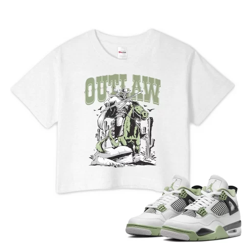 TeeVivo Crop Top Match Air Jordan 4 Retro Seafoam Outlaw – Air Jordan 4 Crop Top, AJ4 Crop Top