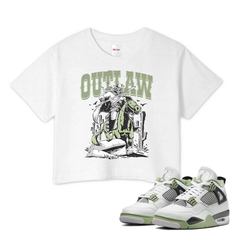TeeVivo Crop Top Match Air Jordan 4 Retro Seafoam Outlaw – Air Jordan 4 Crop Top, AJ4 Crop Top