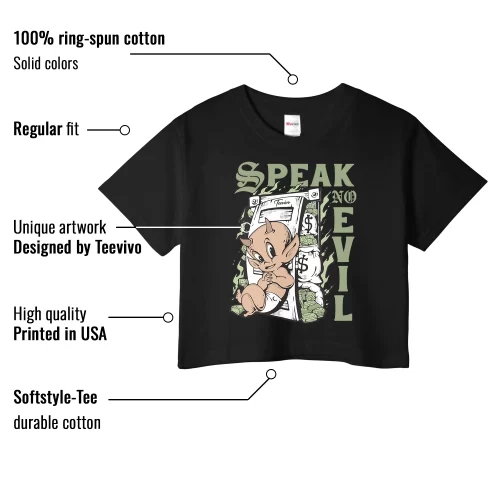 TeeVivo Crop Top Match Air Jordan 4 Retro Seafoam Speak no evil – Air Jordan 4 Crop Top, AJ4 Crop Top