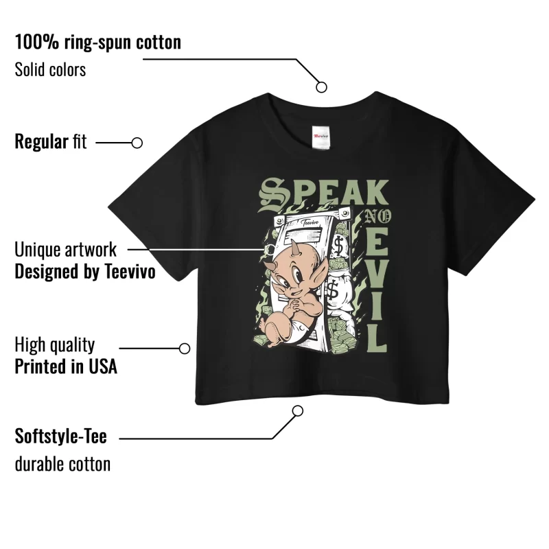 TeeVivo Crop Top Match Air Jordan 4 Retro Seafoam Speak no evil – Air Jordan 4 Crop Top, AJ4 Crop Top