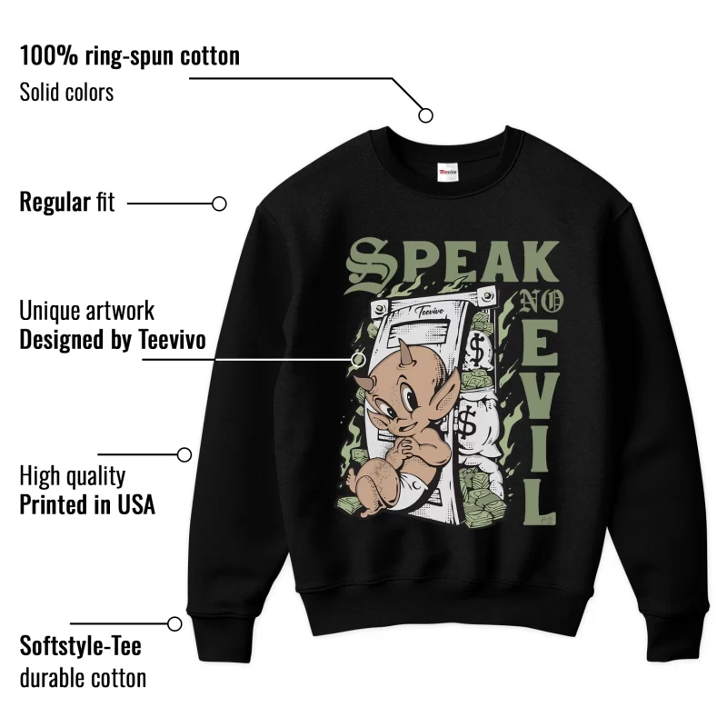 TeeVivo Sweatshirt Match Air Jordan 4 Retro Seafoam Speak no evil – Air Jordan 4 Sweatshirt, AJ4 Sweatshirt