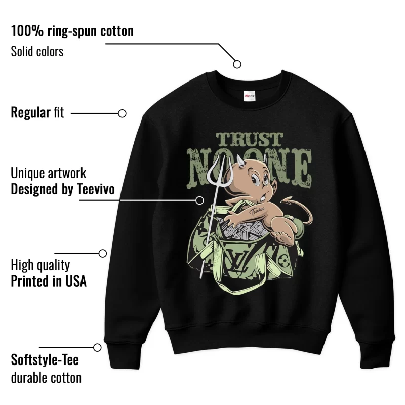 TeeVivo Sweatshirt Match Air Jordan 4 Retro Seafoam Trust no one – Air Jordan 4 Sweatshirt, AJ4 Sweatshirt