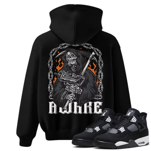 TeeVivo Hoodie Match Air Jordan 4 Retro White Thunder Awake – Air Jordan 4 Hoodie, AJ4 Hoodie