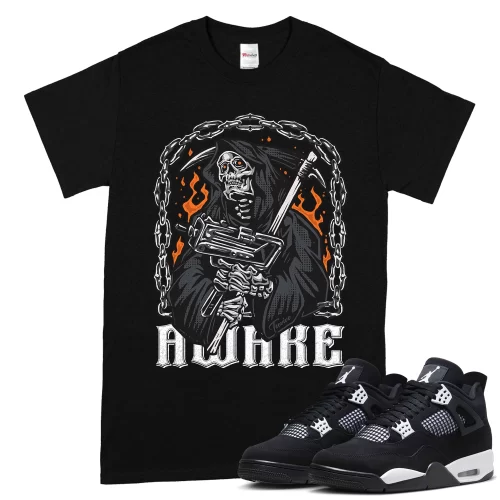TeeVivo T-Shirt Match Air Jordan 4 Retro White Thunder Awake – Air Jordan 4 Shirt, AJ4 Shirt