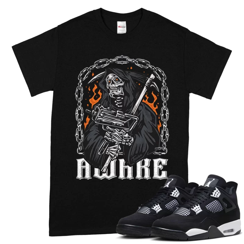 TeeVivo T-Shirt Match Air Jordan 4 Retro White Thunder Awake – Air Jordan 4 Shirt, AJ4 Shirt