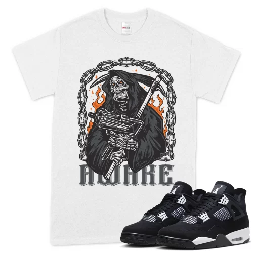 TeeVivo T-Shirt Match Air Jordan 4 Retro White Thunder Awake – Air Jordan 4 Shirt, AJ4 Shirt