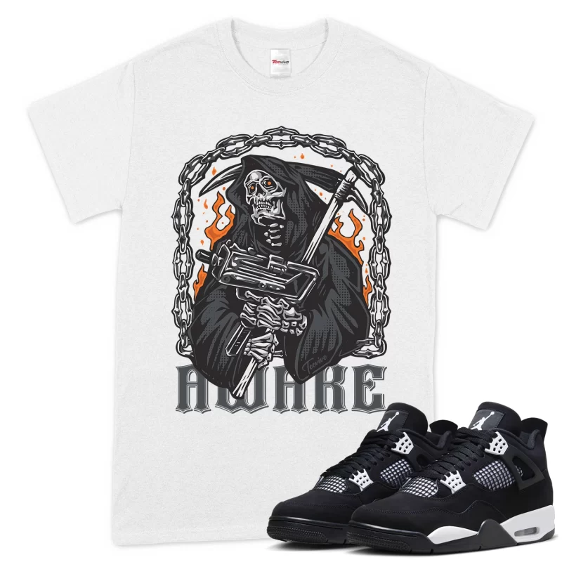 TeeVivo T-Shirt Match Air Jordan 4 Retro White Thunder Awake – Air Jordan 4 Shirt, AJ4 Shirt