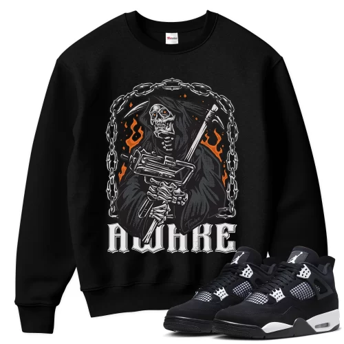 TeeVivo Sweatshirt Match Air Jordan 4 Retro White Thunder Awake – Air Jordan 4 Sweatshirt, AJ4 Sweatshirt