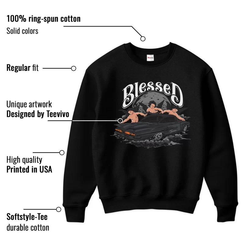 TeeVivo Sweatshirt Match Air Jordan 4 Retro White Thunder Blessed – Air Jordan 4 Sweatshirt, AJ4 Sweatshirt