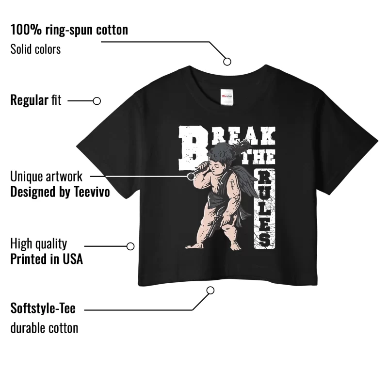 TeeVivo Crop Top Match Air Jordan 4 Retro White Thunder Break the rules – Air Jordan 4 Crop Top, AJ4 Crop Top
