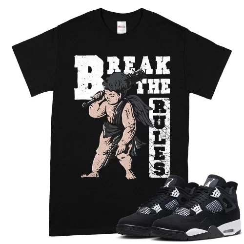 TeeVivo T-Shirt Match Air Jordan 4 Retro White Thunder Break the rules – Air Jordan 4 Shirt, AJ4 Shirt