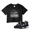 TeeVivo Crop Top Match Air Jordan 4 Retro White Thunder Burning the ground – Air Jordan 4 Crop Top, AJ4 Crop Top
