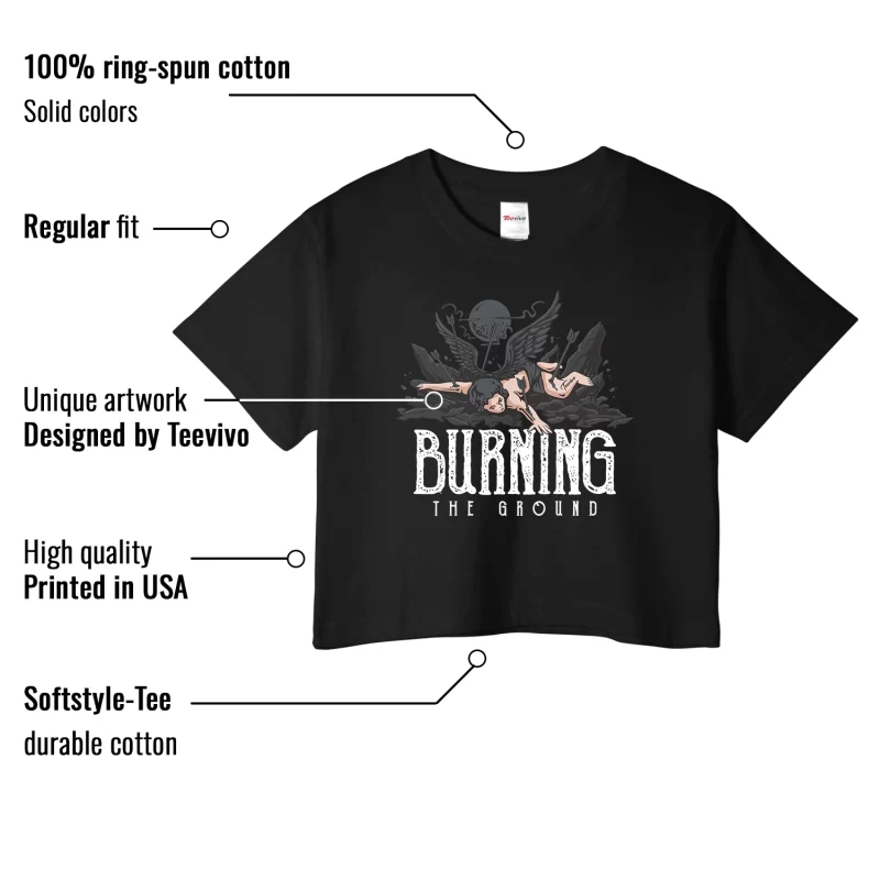 TeeVivo Crop Top Match Air Jordan 4 Retro White Thunder Burning the ground – Air Jordan 4 Crop Top, AJ4 Crop Top