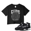 TeeVivo Crop Top Match Air Jordan 4 Retro White Thunder Crime – Air Jordan 4 Crop Top, AJ4 Crop Top